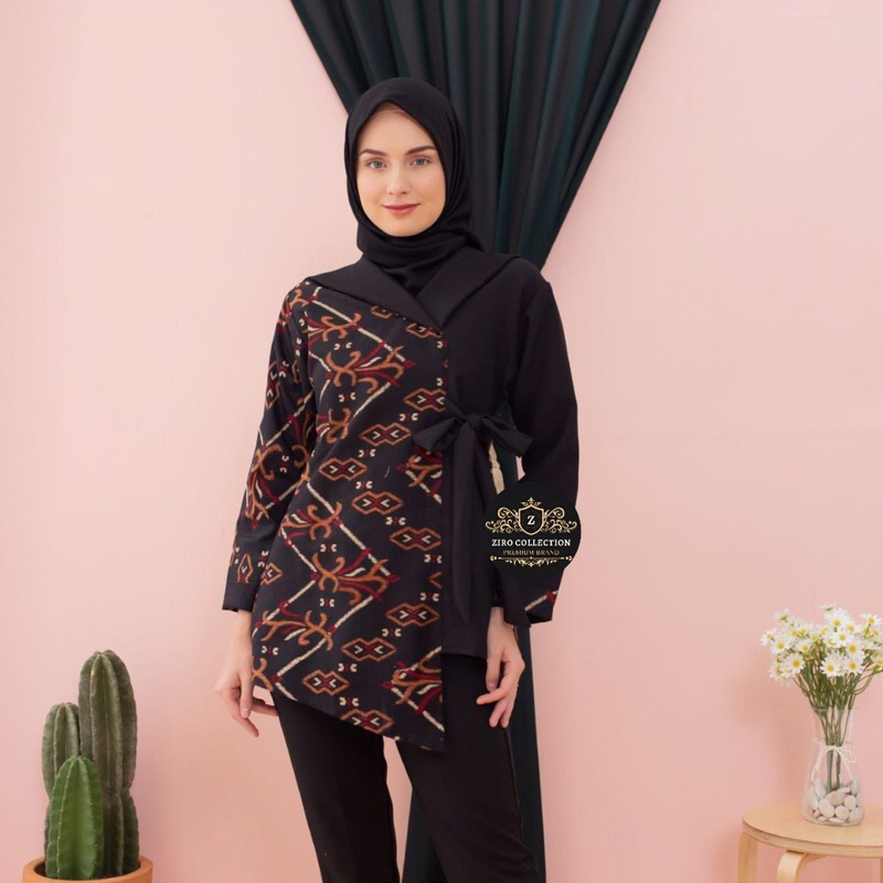 Blouse Batik Wanita Modern Lengan Panjang Premium | Blouse Batik Wanita Jumbo Modern Premium | Blous