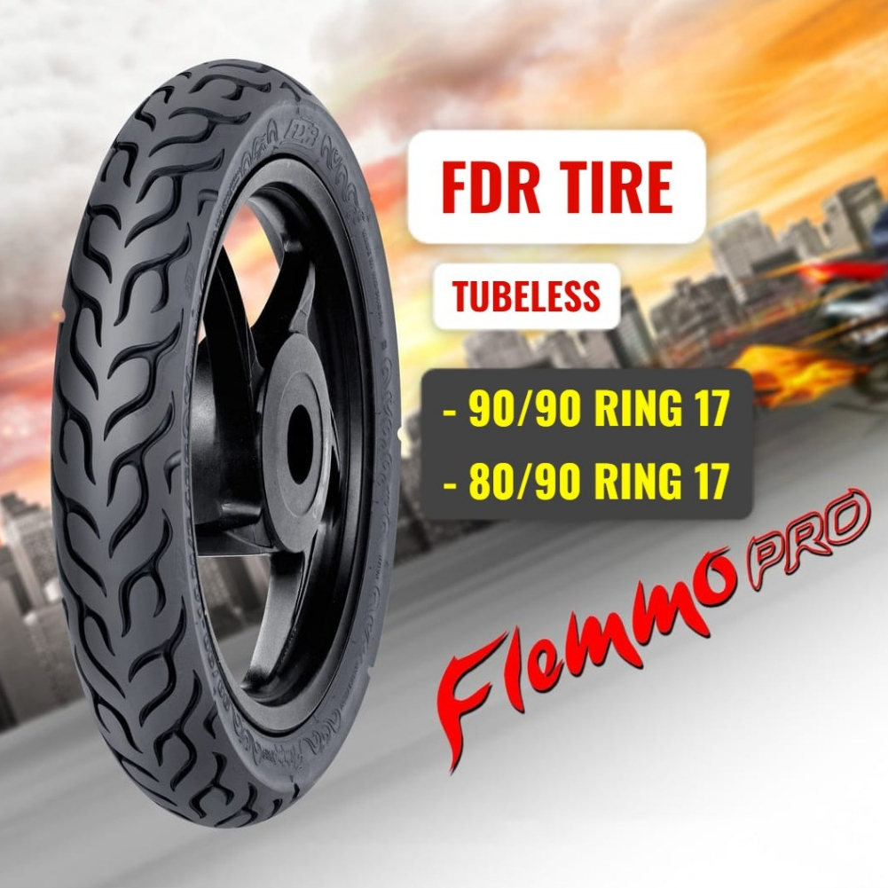 BAN LUAR FDR FLEMMO PRO 90/90 & 80/90 RING 17 TUBELESS - HARGA PEBUAH