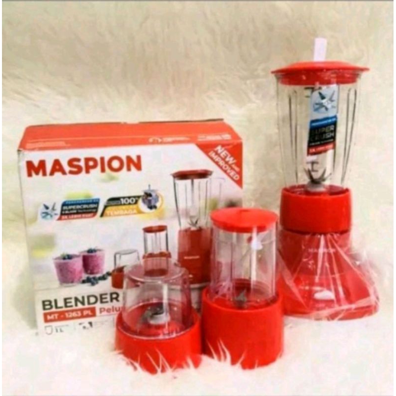 BLENDER MASPION 1263 PL 3IN1 PLASTIK ANTI PACAH mempermudah dalam menghaluskan segala jenis makanan 