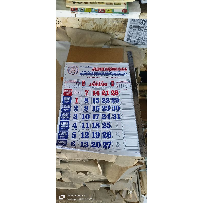 

Kalender Angka / kalender kerja uk 38x53