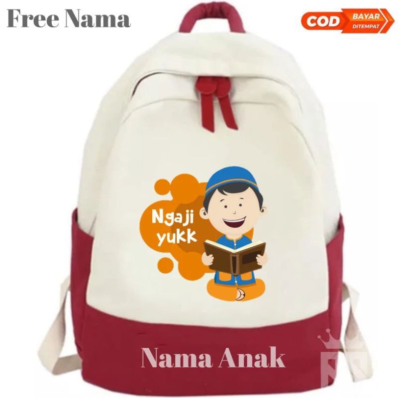 (FREE NAMA)TAS ANAK COSTUM SEKOLAH DAN MENGAJI