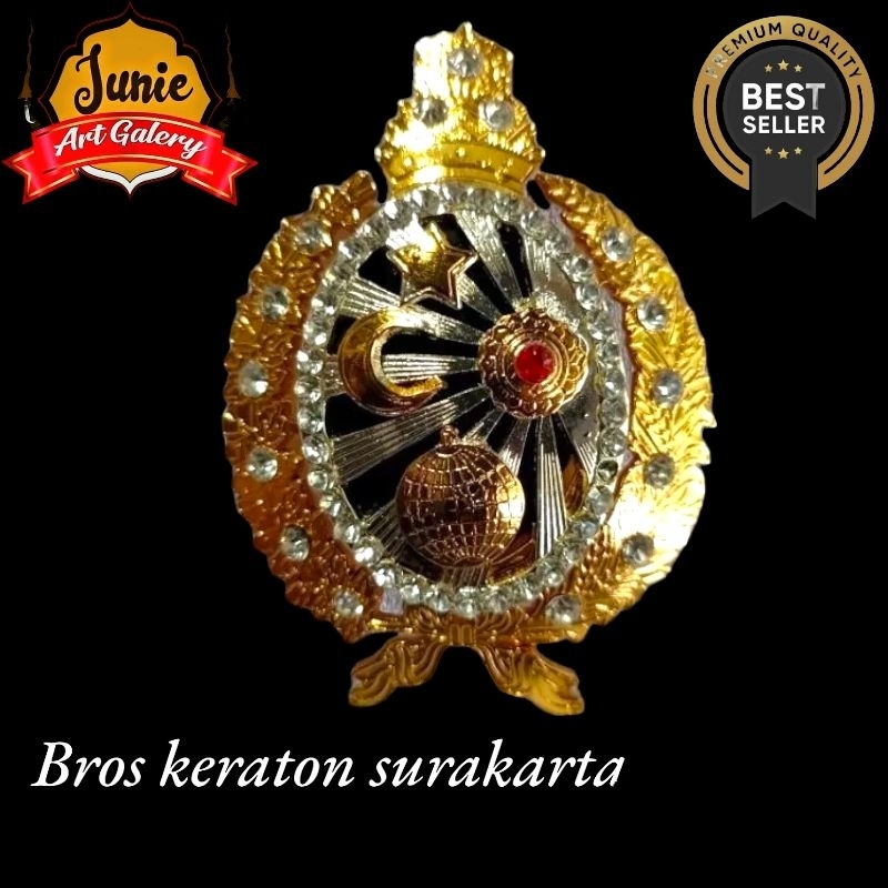 PIN BROS BESKAP LOGO KERATON KASUNANAN SURAKARTA SOLO SUSUN SEPUH EMAS PREMIUM BATU PERMATA BYOR PRE