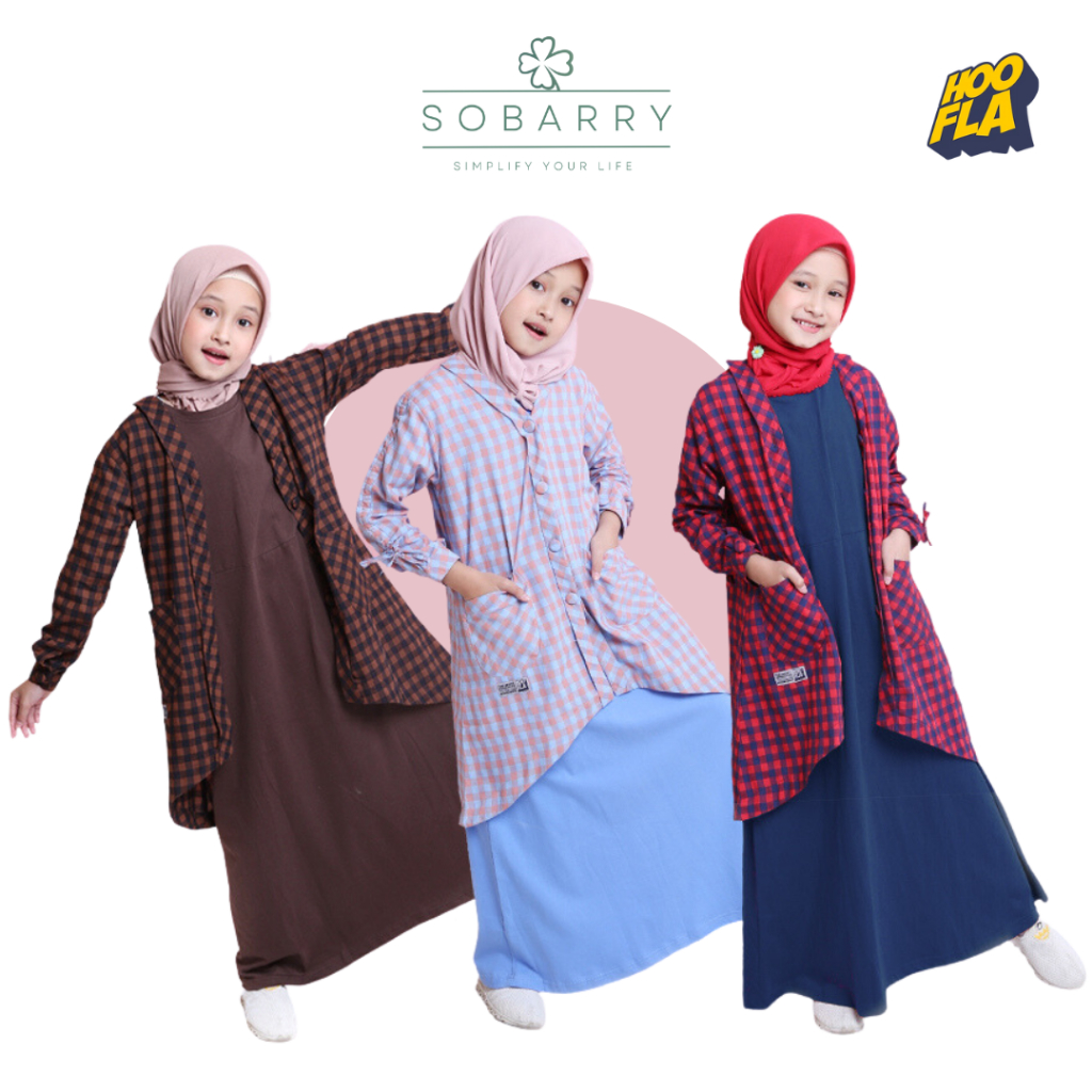 Gamis Anak Perempuan Setelan Inner dan Outer Baju Pakaian Anak Prempuan Cewek | Misora Set Outer - h