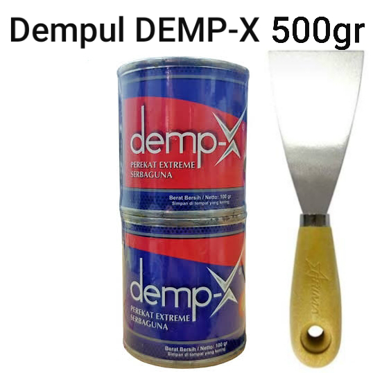 

✔FREE ONGKIR✅ Lem DempX 500Gram Demp-X Warna Biru Bonus Kape Gagang 2