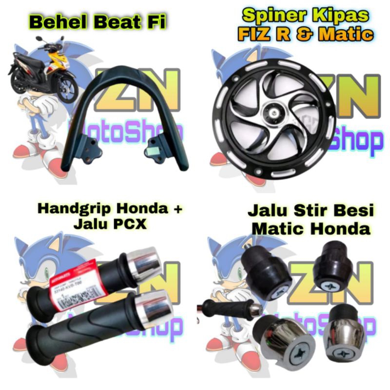 Paket Lengkap Variasi Honda Beat Fi Behel Begel Hanfat Handgrip Jalu Stang Stir Spinner Beat Fi