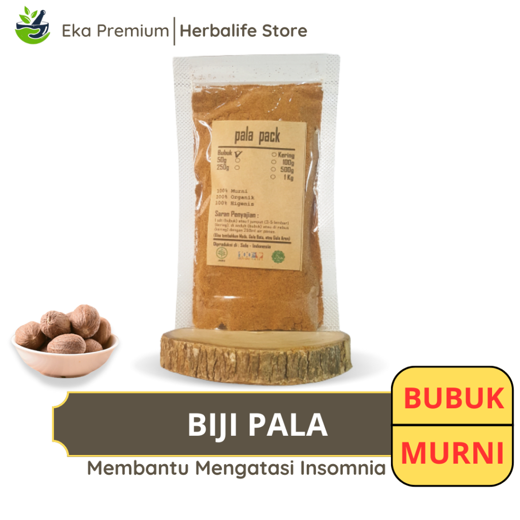 

BIJI PALA BUBUK Polo Kering Ramuan Rempah Herbal Asli Jamu Minuman Alami Bumbu Dapur & Masak Murni Tradisional Simplisia Myristica Fragrans