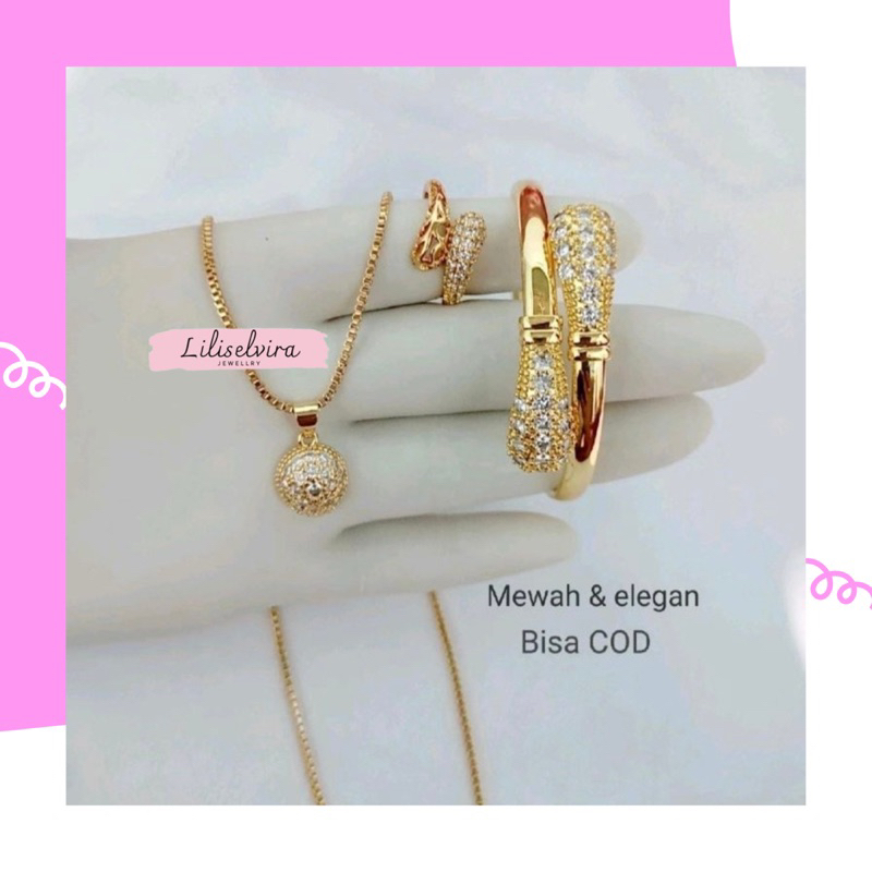 satu set perhisan xuping wanita dewasa motip bangle