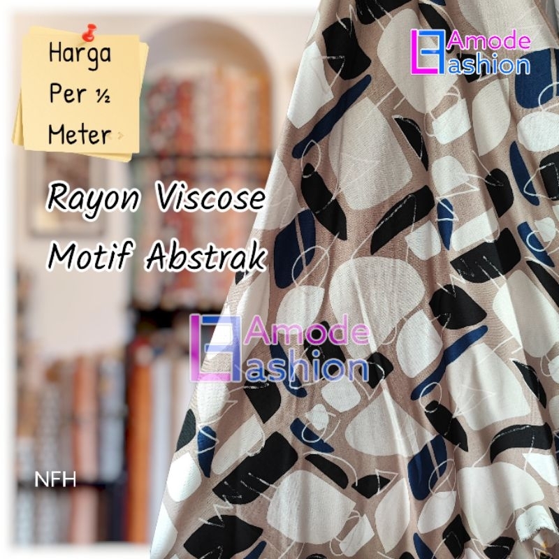 Kain Rayon Viscose Motif Abstrak