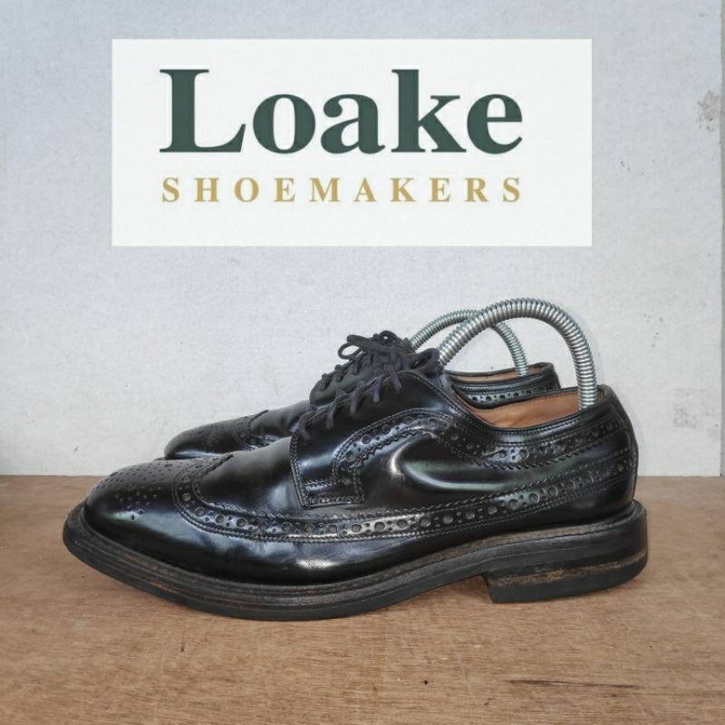 Loake wingtip brogue made in England original Sepatu formal vintage pria preloved