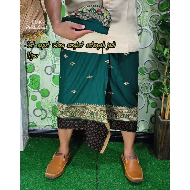 Set Saput Udeng Songket Bordir Premium (Saput dan Udeng)