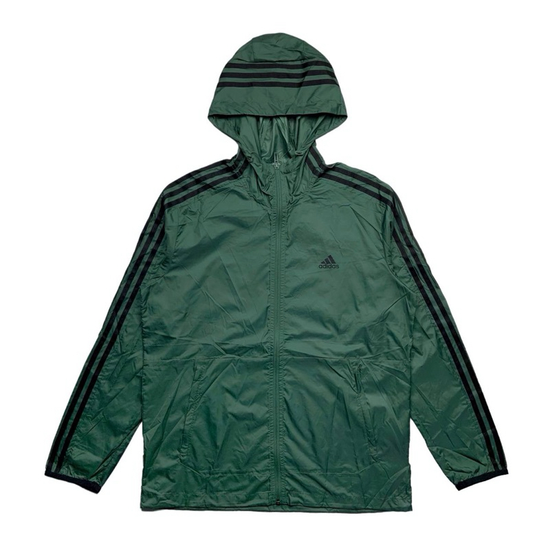 ADIDAS ESSENTIAL 3 STRIPES WINDBREAKER JACKET (ARMY)