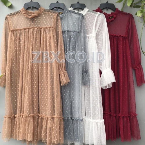 Elmirah Outer - Tunik Brukat Tile Polkadot wanita Outfit Kondangan wisuda lamaran All Size