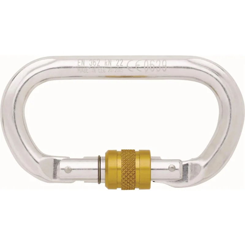 Edelrid Power 2200 Screw Carabiner Silver Carabiner Edelrid Oval Screw Gate Carabiner safety karabin