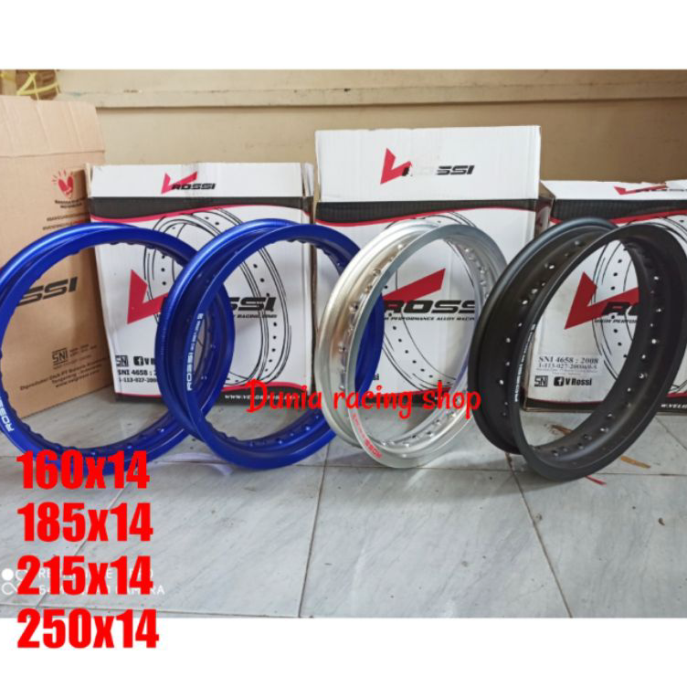 ★ ZnZ Velg Rossi 140 14 160 14 185 14 215 14  250 14 Velg ring 14 Gold Biru Hitam Silver Harga satua