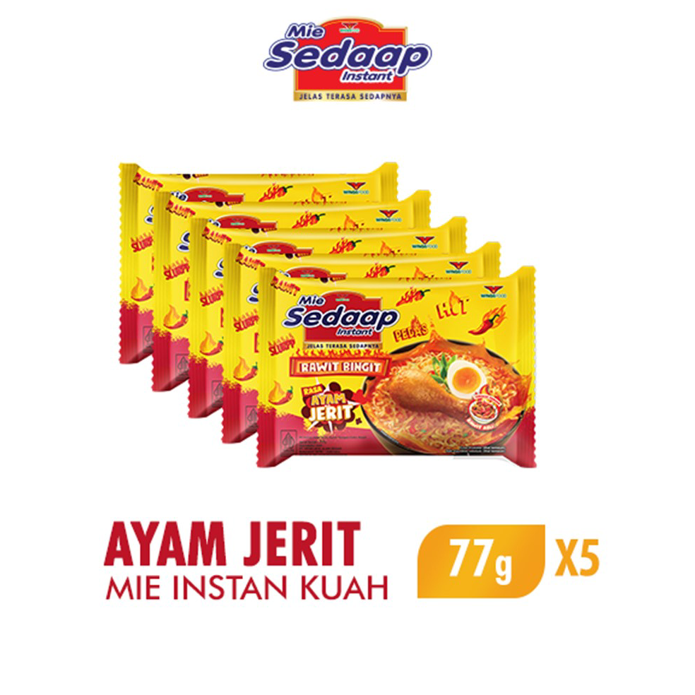 

11.11 STOK READY Sedaap Mie Instan Ayam Jerit 77gr x5