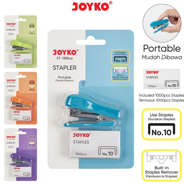 

➷➷✻✫ Stapler dan Staples Isi Jepretan Joyko ST-18 1 Set ( Stepler + Isi )