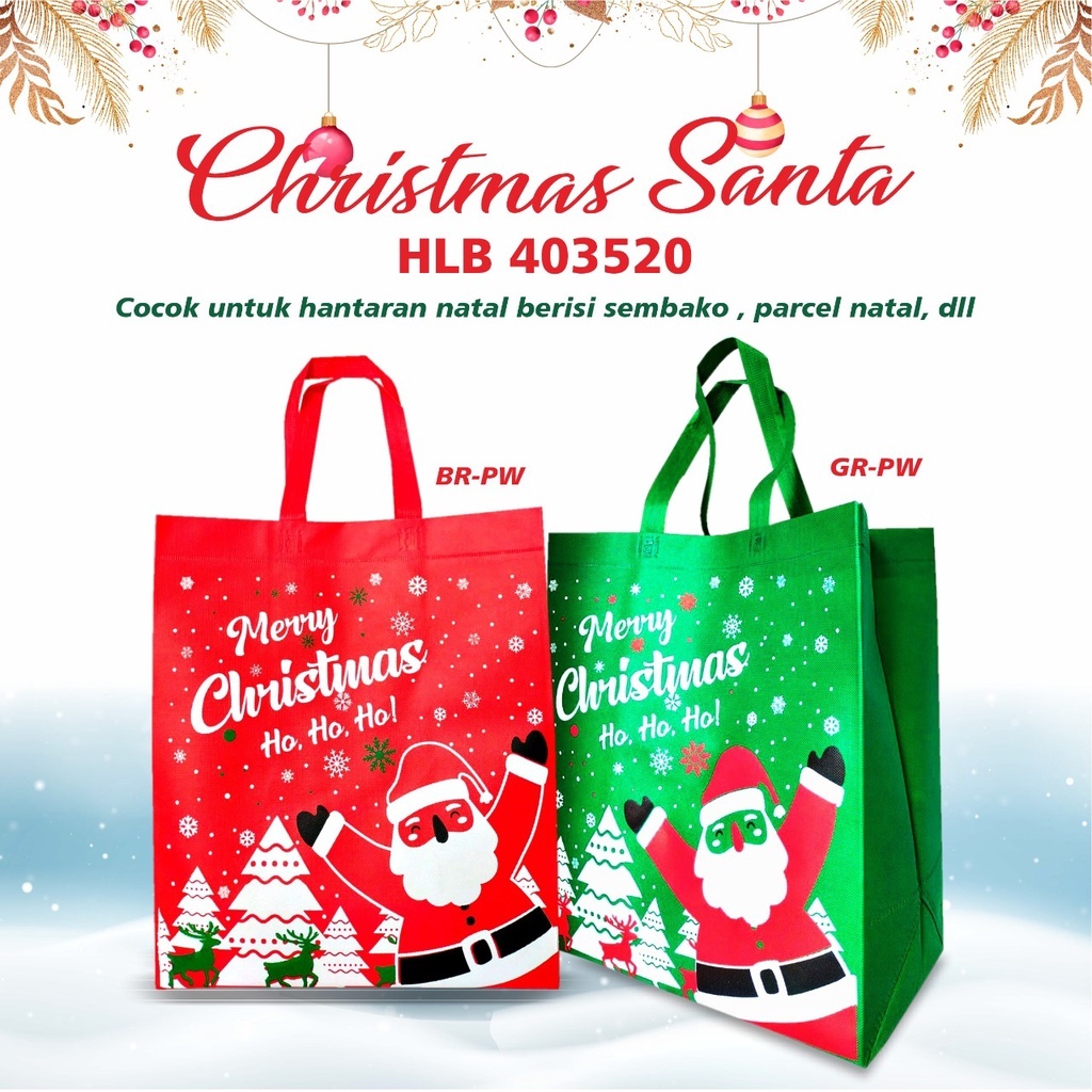 

[GROSIR] Tas Spunbond Natal Christmas | Tas Parcel Natal | Goodie Bag Natal Christmas Santa 40x35X20