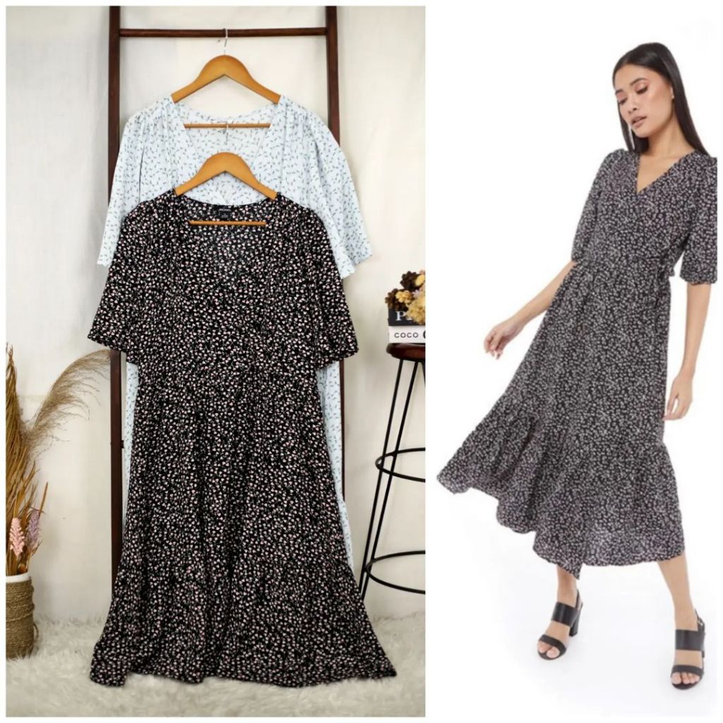 RB852 Monki Floral Wrap Maxi Dress A1