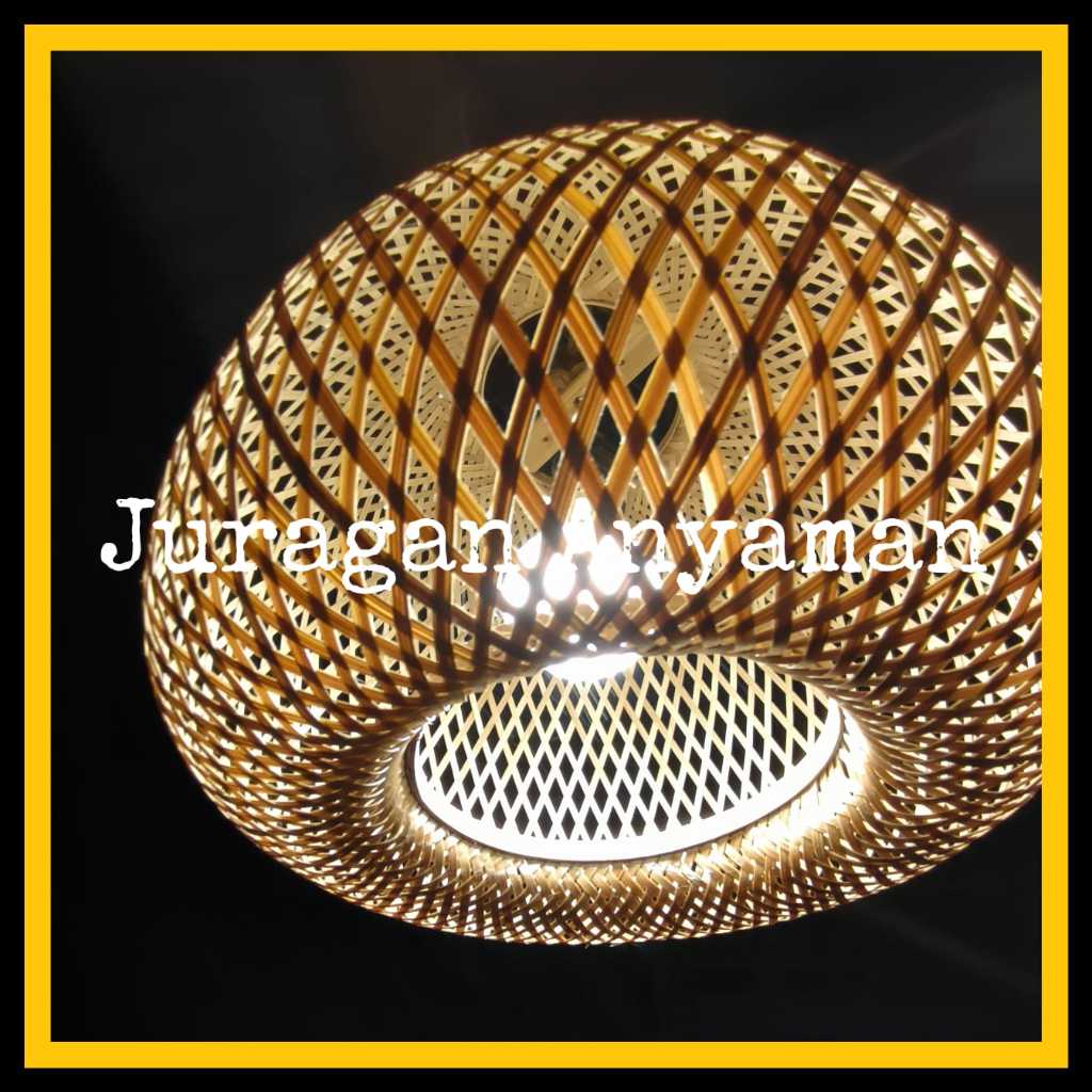 Kap Lampu Gantung Estetik Anyaman Bambu Model I Dekorasi Ruangan Minimalis Cafe Resto Resort Villa H