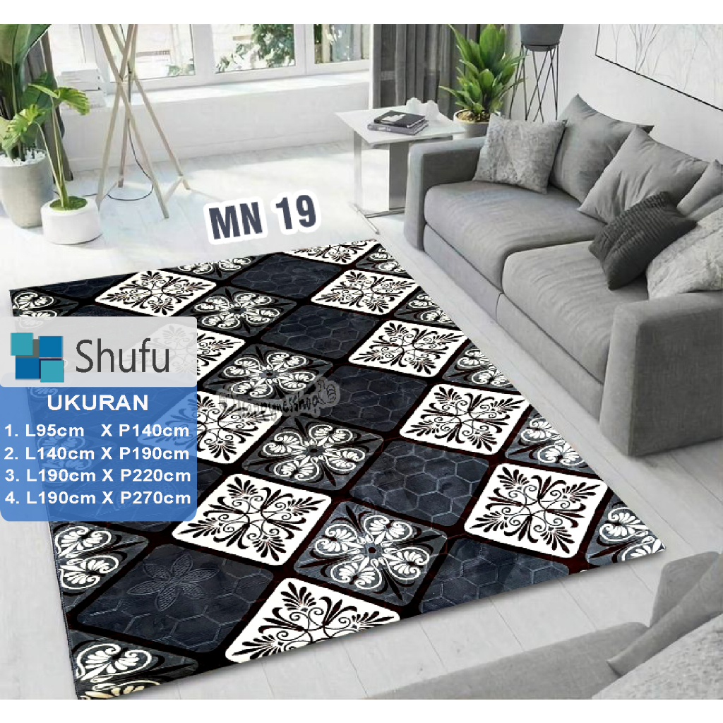 Karpet Malaysia Shufu Ukuran Jumbo 190 x 270 cm (XL) Motif Minimalis