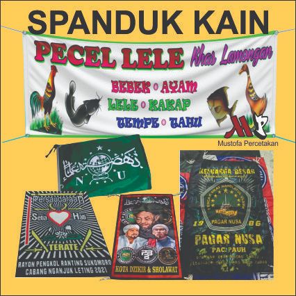 CETAK SPANDUK KAIN BAHAN SATIN / LIGHT BANNER