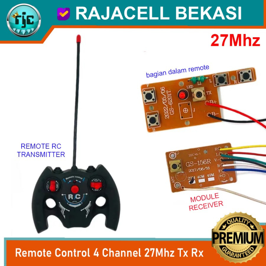 Module PCB Mainan RC Remote Control 27Mhz 4CH GS-6201T GS-156R