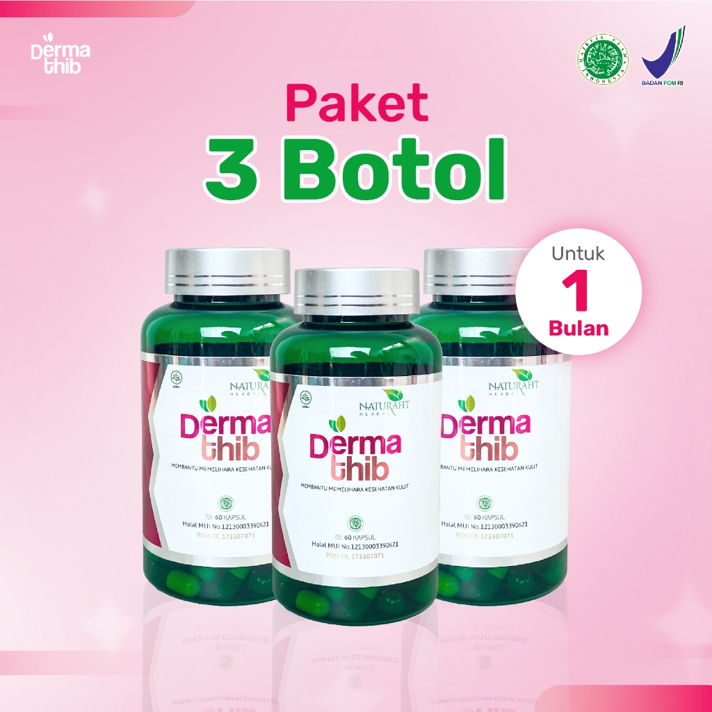 DERMATHIB - Paket 3 Botol Suplemen Jerawat Dan Bekas Jerawat