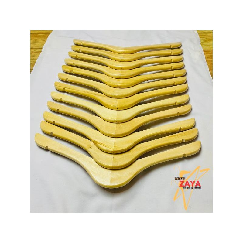 1 PCS GROSIR  HANGER KAYU BAJU ANAK WARNA NATURAL