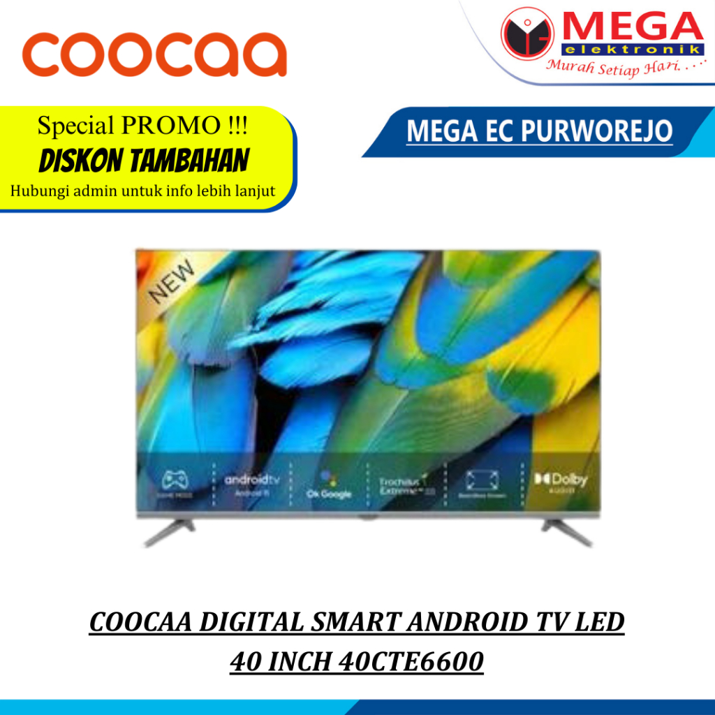 LED COOCAA 40CTE6600 DIGITAL SMART ANDROID TV GOOGLE TV  LED 40 INCH