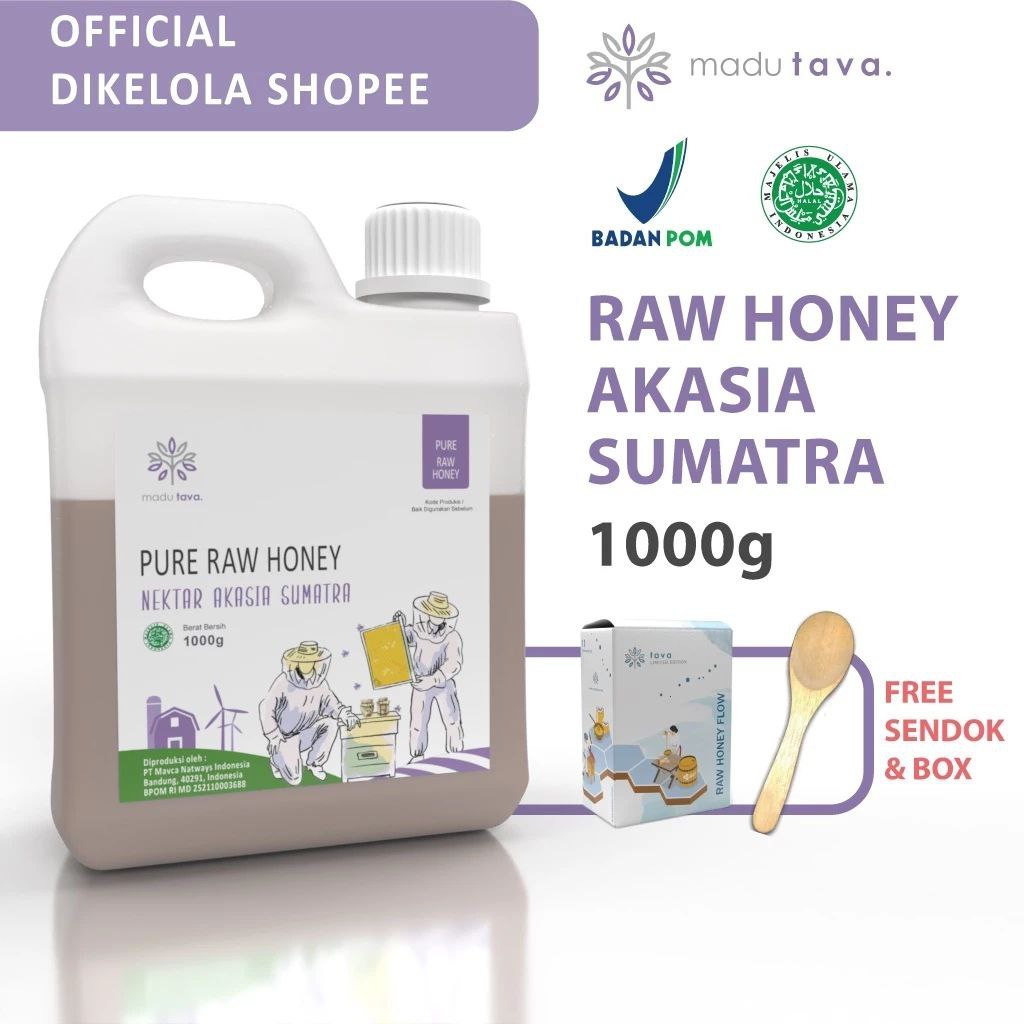 

Madu Asli Murni 1kg Tava Grade A Nektar Akasia Sumatra 100% Alami Pure