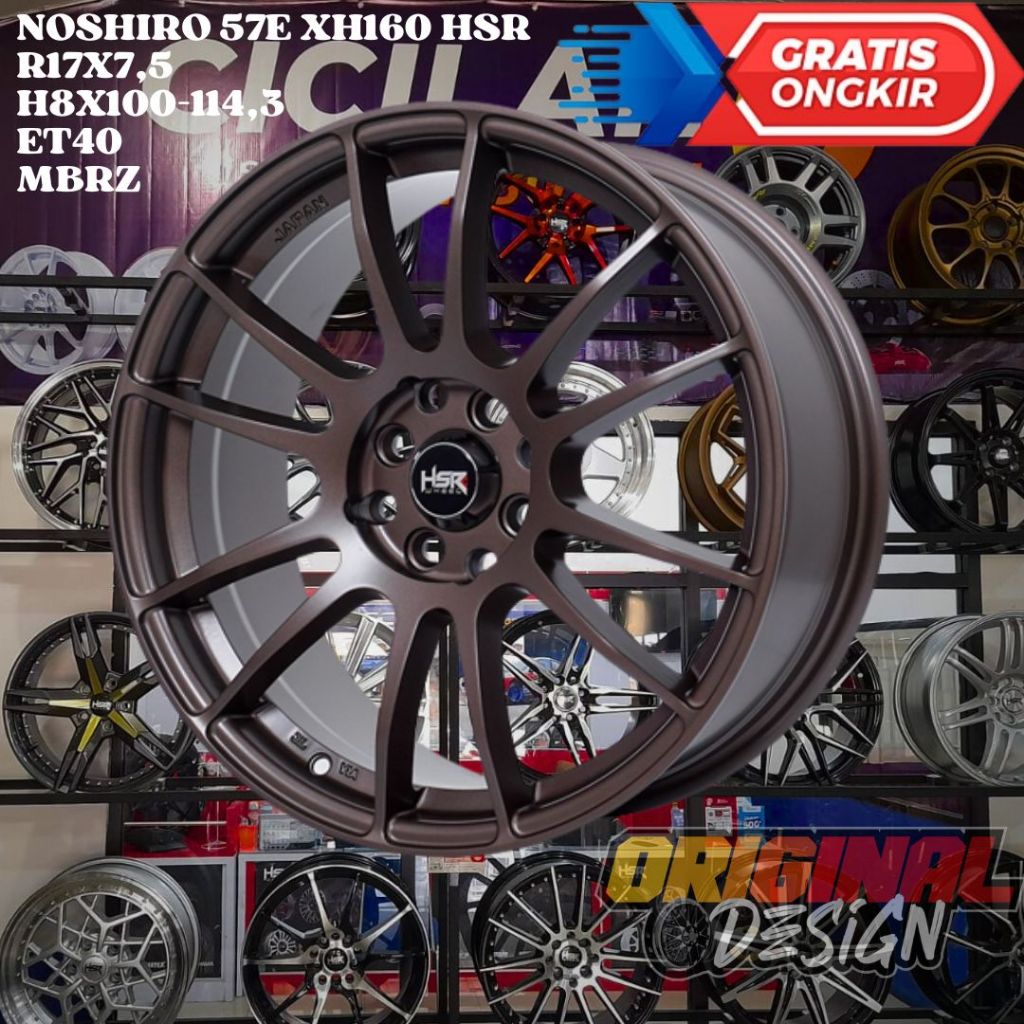 Velg Mobil Ring 17 HSR NOSHIRO R17 LEBAR 7,5 LUBANG BAUT 4 ET40 BRONZE