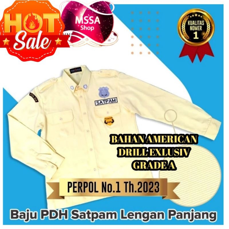 Stelan seragam Satpam krem Pdl Security pdl pdh coklat tua cream krem original terbaru  seragam secu