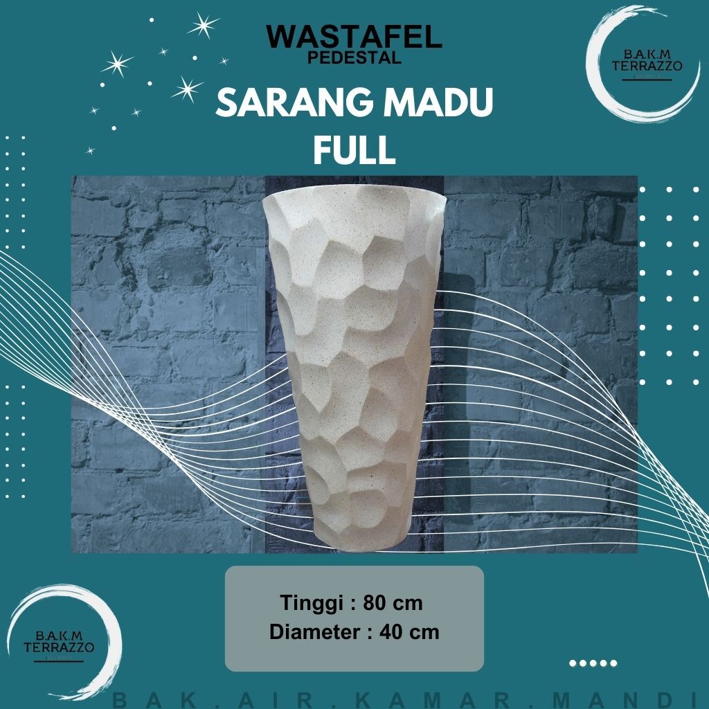 BAK AIR KAMAR MANDI | WASTAFEL PORTABLE TERAZZO | WASTAFEL STANDING | PEDESTAL TIPE SARANG MADU FULL