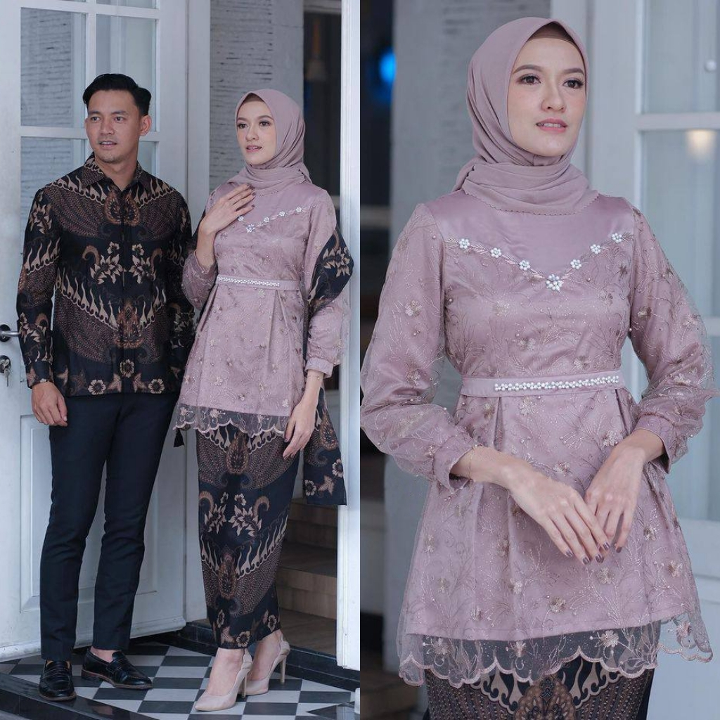 ARUNIKA Couple Kebaya Wisuda Kondangan Tunangan Elegan dan Terbaru Batik Seragam Keluarga