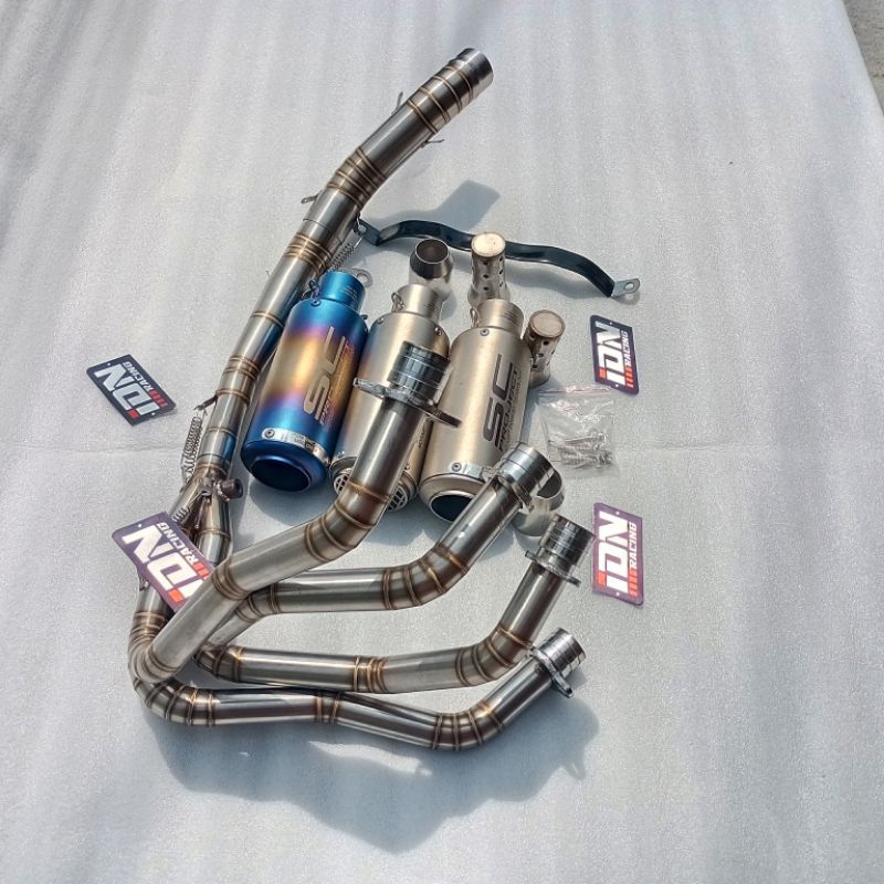 Knalpot SC project blue pnp untuk motor 4 silinder series silincer only series titanium