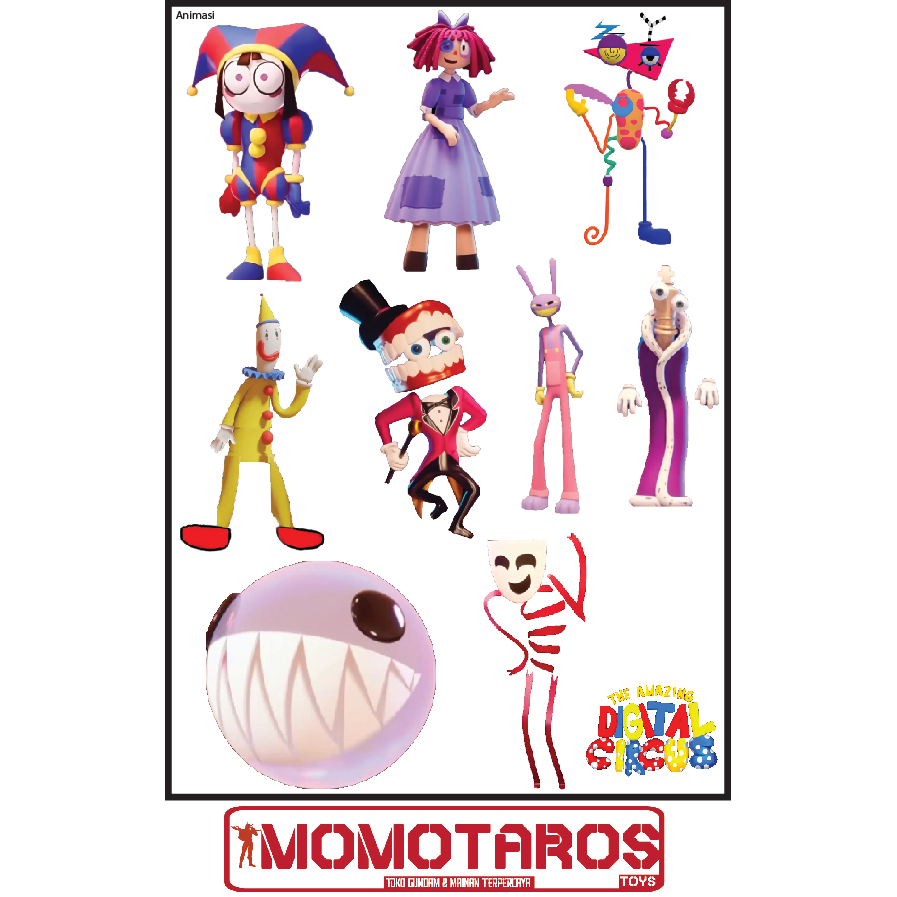 

Sticker murah antiair transparan The Amazing Digital Circus 1 pc