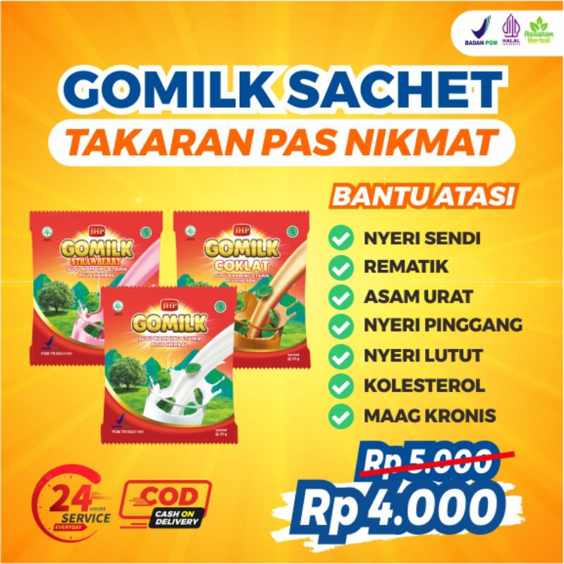 

GOMILK SACHET,BB Boster,Kolesterol,Asam Urat..