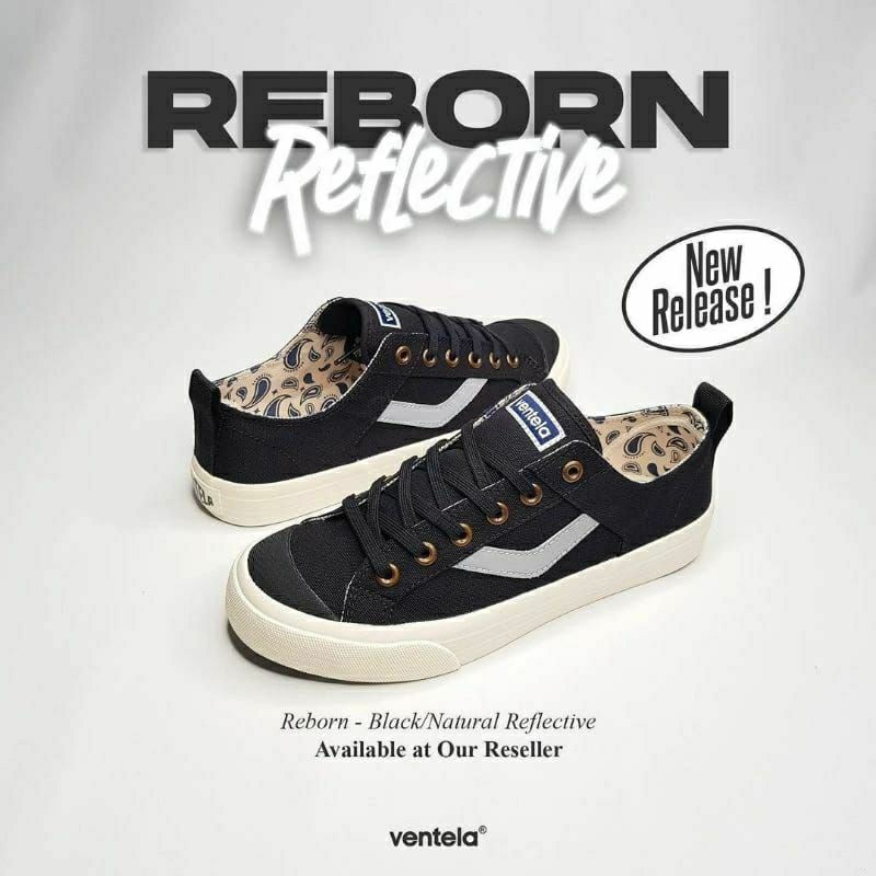 Sepatu Ventela Reborn reflective black