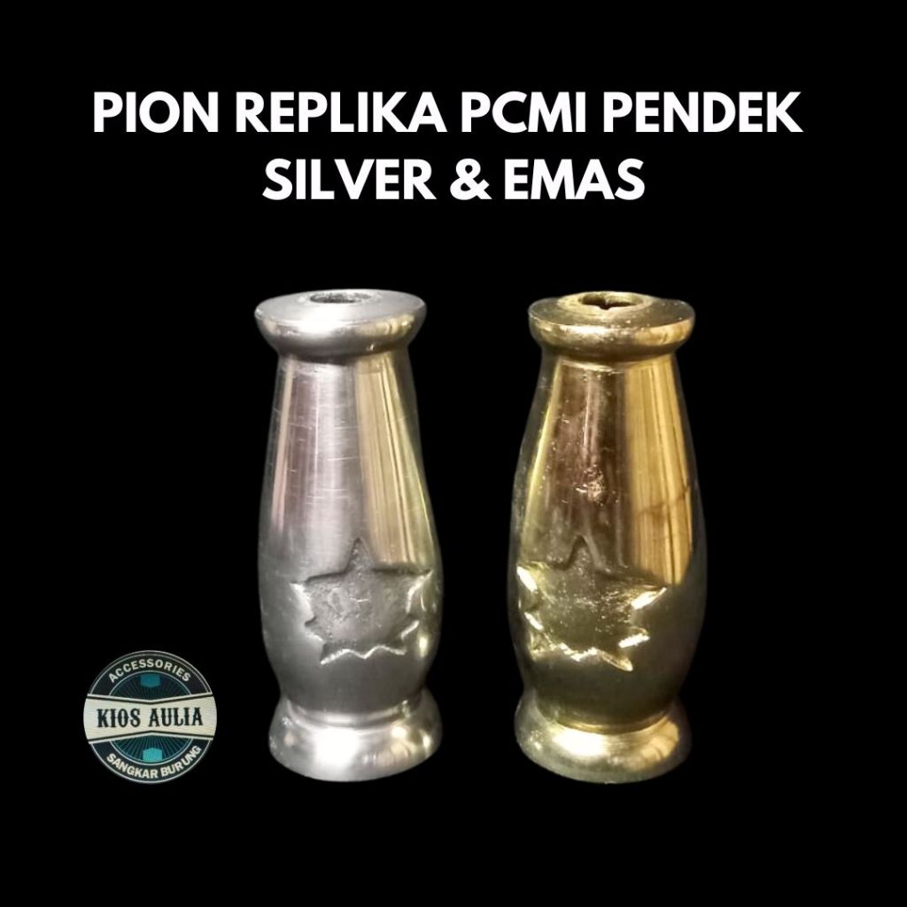 PION REPLIKA PCMI SILVER DAN EMAS STENLIS ALUMUNIUM SANGKAR KANDANG BURUNG PLECI PCMI 1 PCS