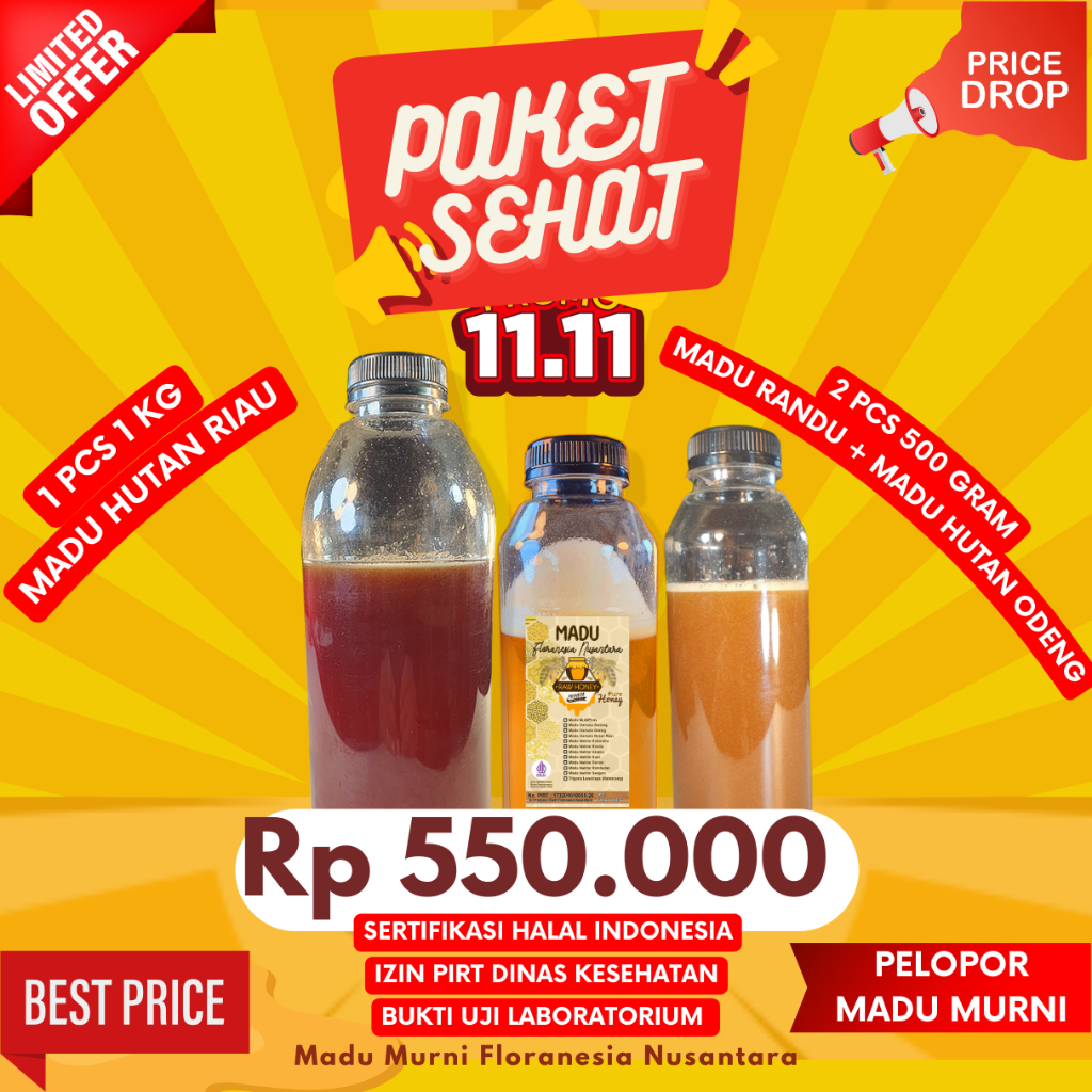 

PAKET SEHAT MURAH MADU MURNI HUTAN RIAU - MADU RANDU - MADU ODENG - MADU MURNI FLORANESIA NUASNTARA ESOXSE