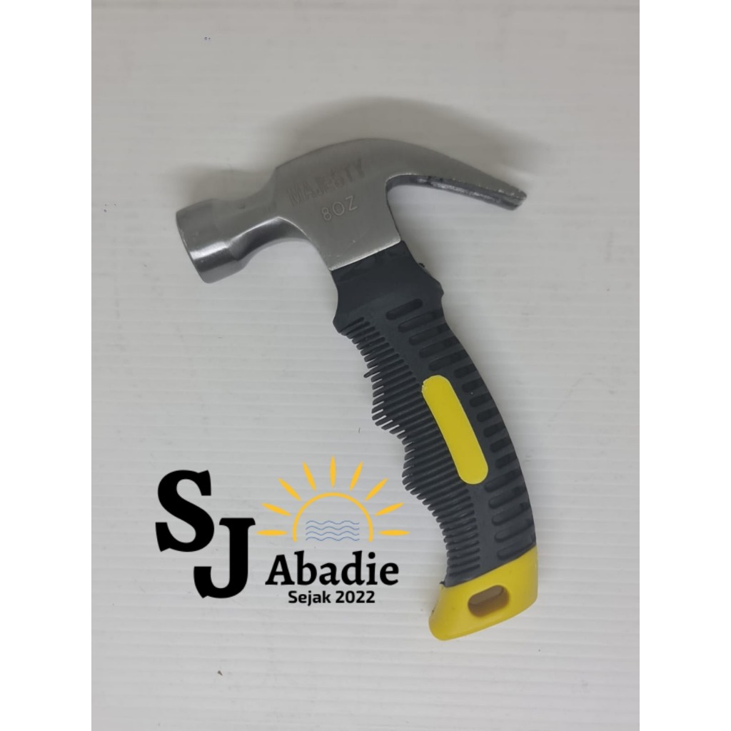 (1 PC) MAJESTY Palu Kambing Mini Claw Hammer Model Cebol Gagang Karet 8 Oz | SJ ABADIE |