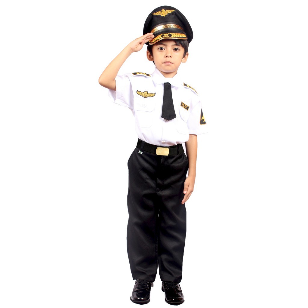Laisha Kids - Baju Seragam Pilot Anak Laki laki Usia 2 - 7 Tahun Baju Seragam Polisi Anak Laki laki