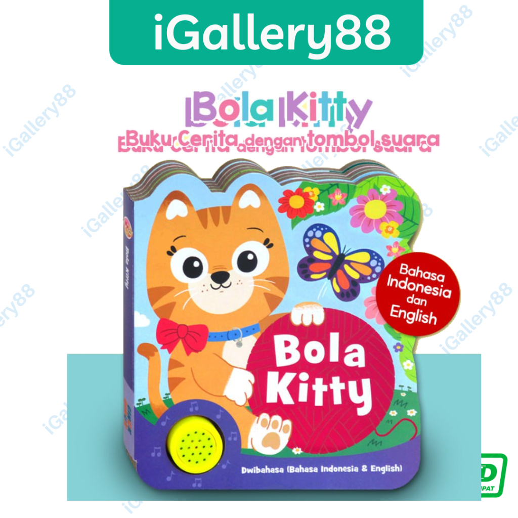 GinukGinuk Books Bilingual Bola Kitty Story Board Book with fun sound (meow meow) - Bilingual
