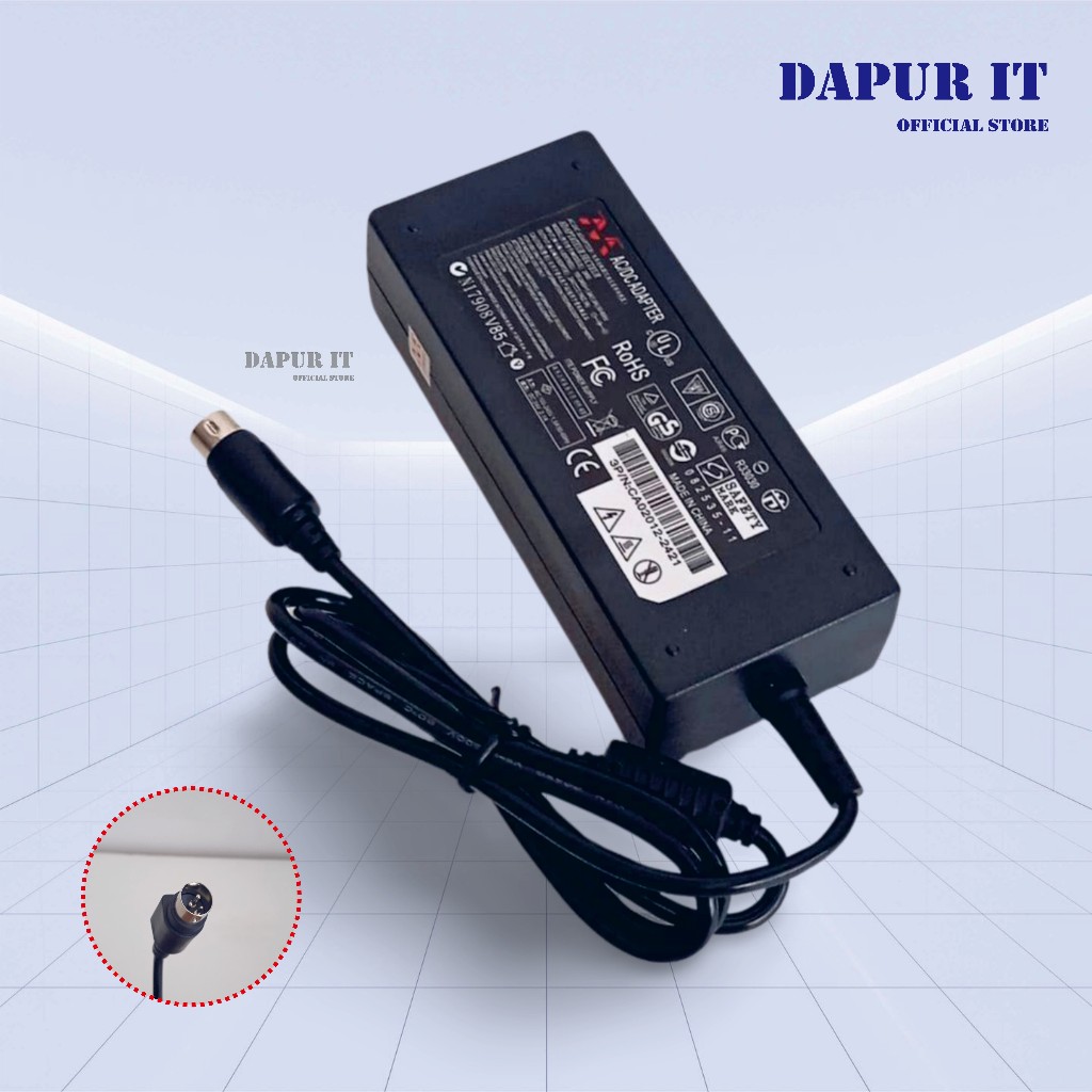 Printer Thermal 24V 2.1A Adaptor Charger Printer Colokan Bulat