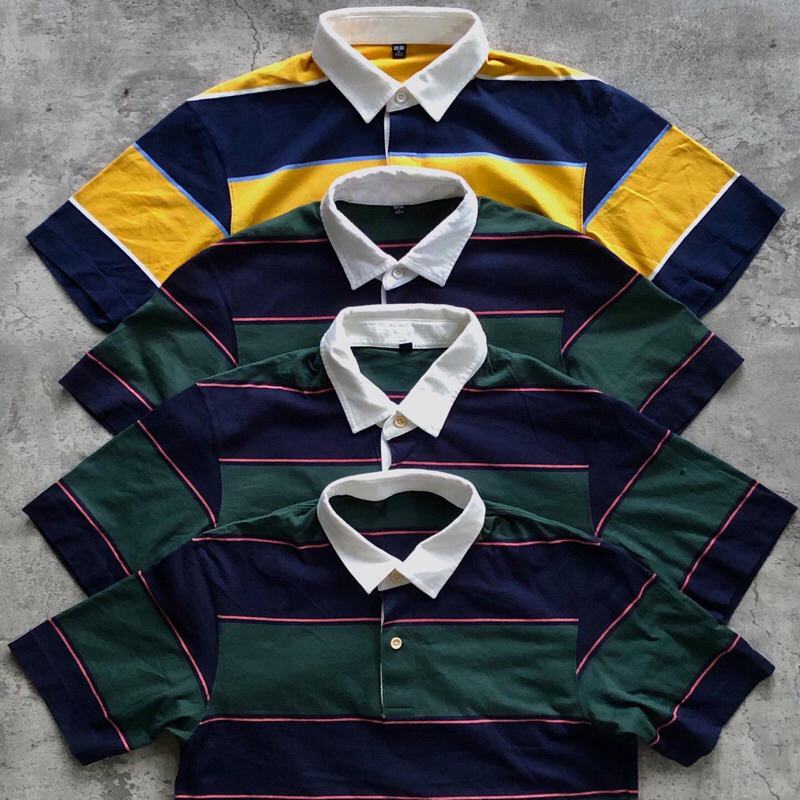 UNIQLO RUGGER POLO SHIRT STRIPED IQBAL DILAN TORIQ