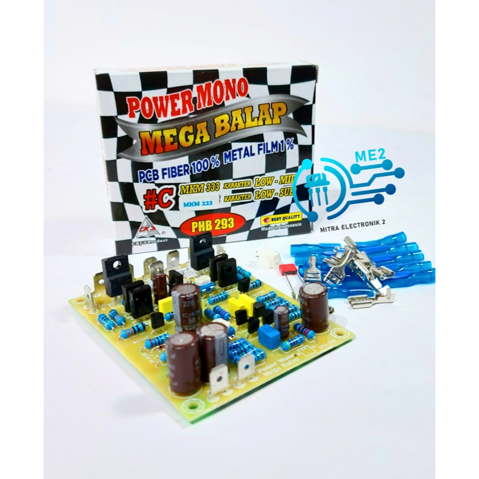 Rakitan Power Amplifier Kit Power Mono MEGA BALAP pcb Fiber Resistor Metal film PHB 293