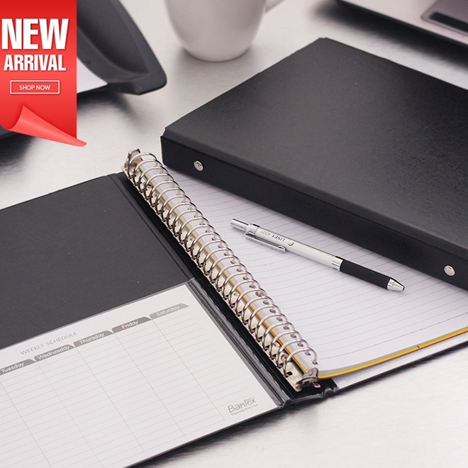 

Bantex Binder Note A5 20 Ring Besi Loose Leaf Multiring Binder Black