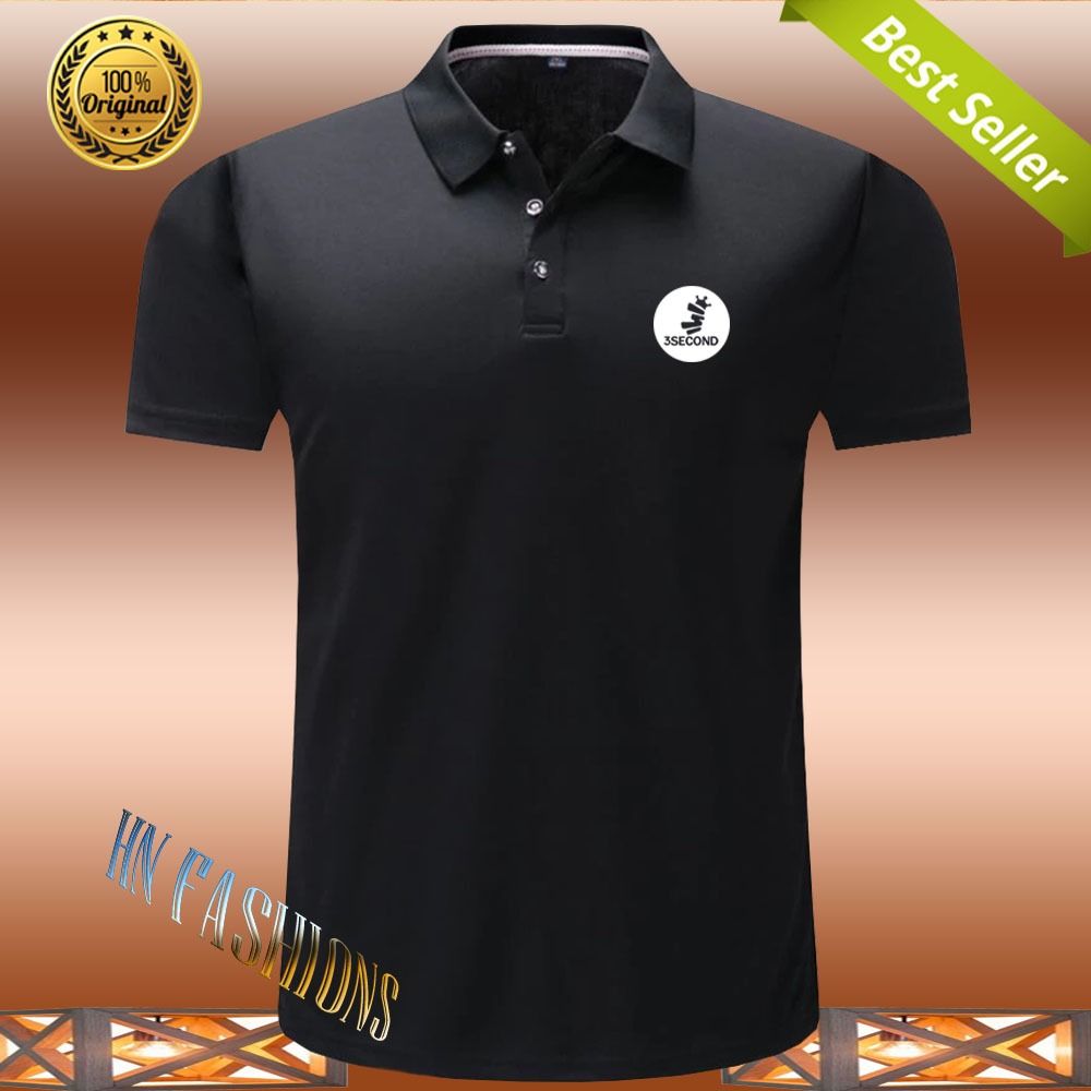 Hn Fashion -  Polo Kerah  3Second Bulat Putih - Kaos Kerah Pria Distro - Kaos polo Shirt pria Kerah 