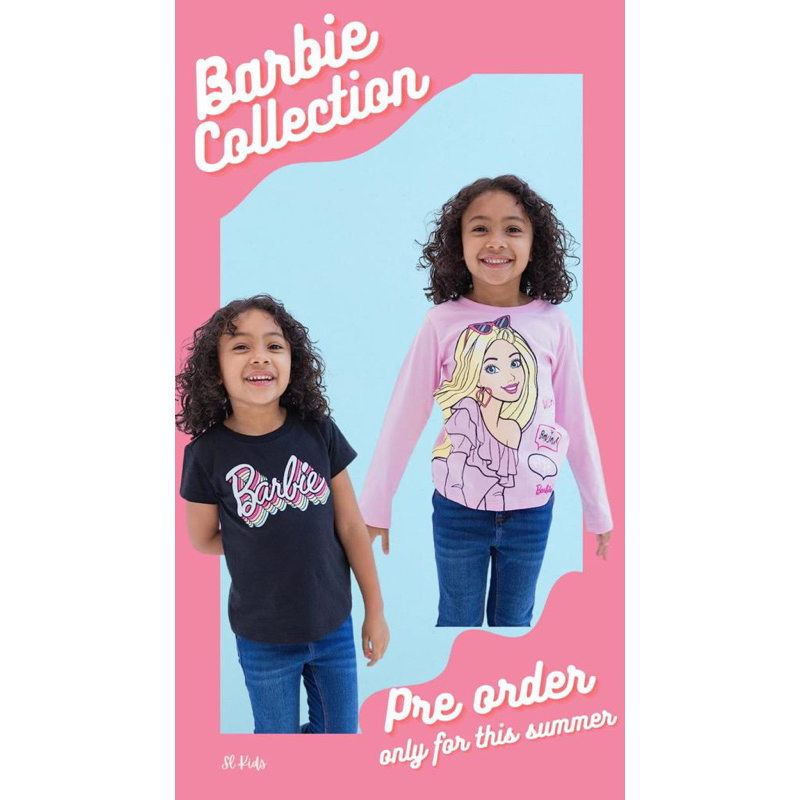 Kaos Barbie Kids (Pink, Fuschia, Black)