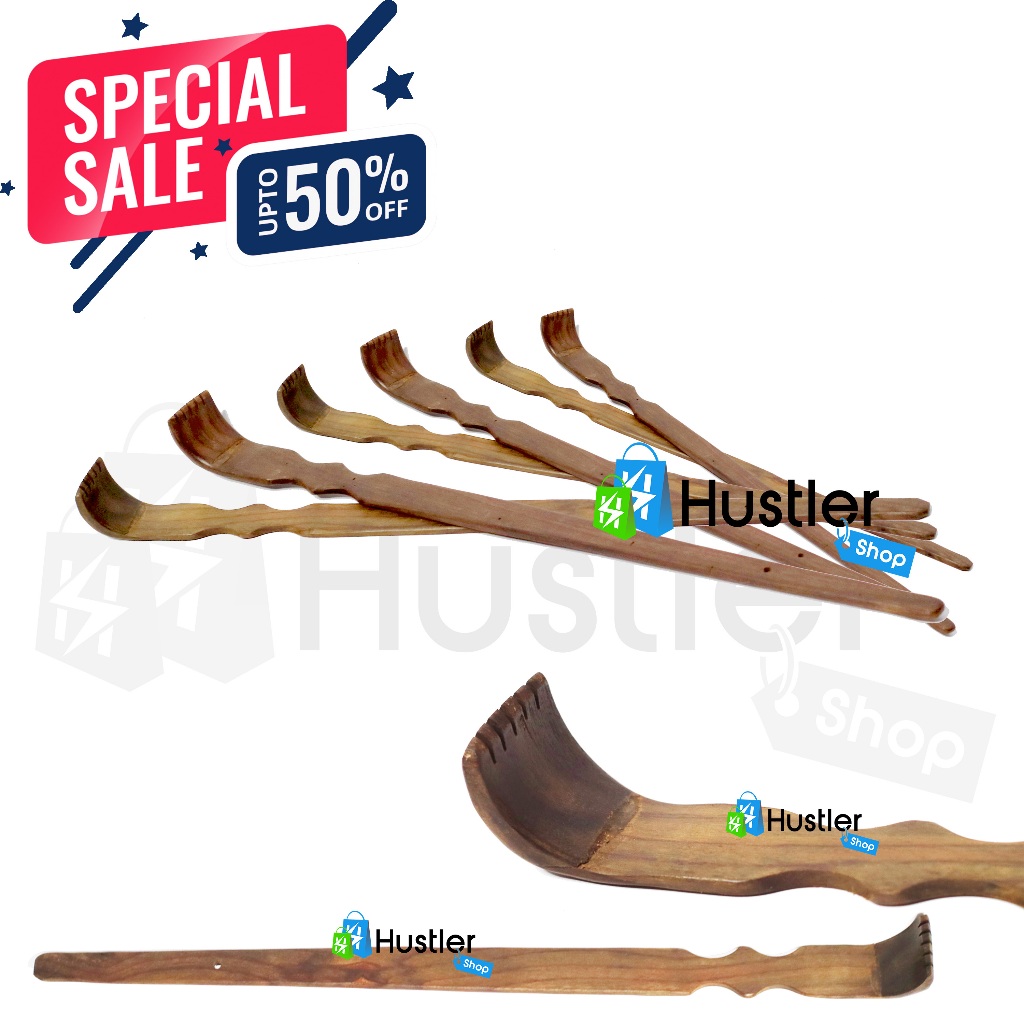 Alat Garuk Garukan Punggung Kayu Penggaruk Punggung Refleksi Pijat Bahan Kayu Hitam